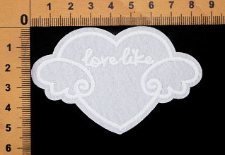 Термоаппликация "love like" Белый LA549 85х55мм