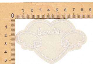 Термоаппликация "love like" Бежевый LA549 85х55мм