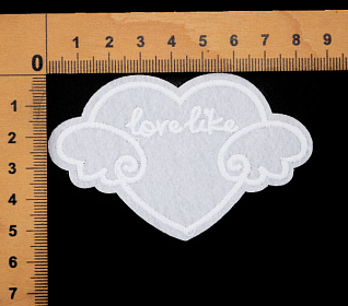 Термоаппликация "love like" Белый LA549 85х55мм