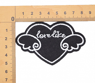 Термоаппликация "love like" Бело-черный LA549 85х55мм