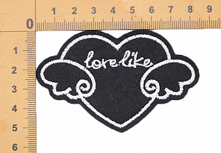 Термоаппликация "love like" Бело-черный LA549 85х55мм